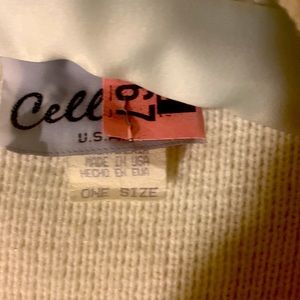 White & Gold Cellini sweater coat with rhinestones.